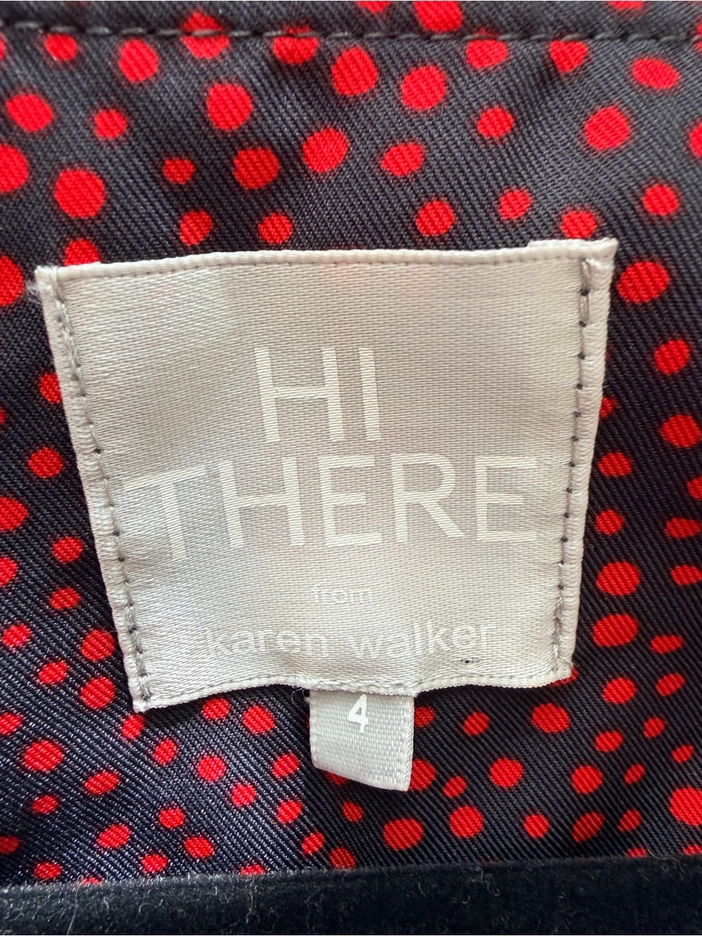 Hi There from Karen Walker Red Polka Dot Ruffle Wrap Dress Size 4 - Picture 2 of 10